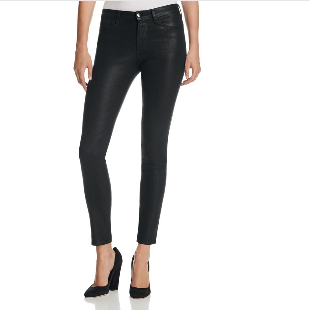 J Brand | Black Sheen Super Skinny Jean in Fearless, 32